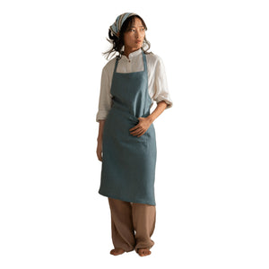Linen Tie-Knot Apron (aqua) by Live Linen