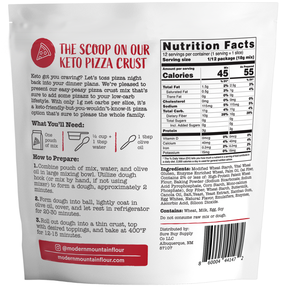 Keto Pizza Crust 1g Net Carbs, AllNatural, NutFree, KetoFriendly