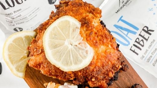 Low-carb fried chicken with Modern Mountain Lupin Flour and Oat Fiber pouches