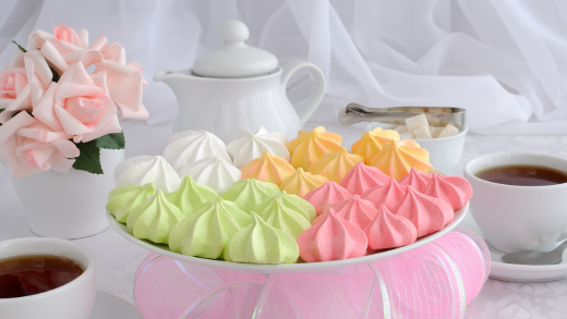 A pile of meringue cookies made using Modern Mountain Meringue Powder