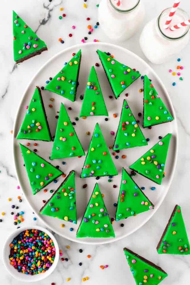 "Cosmic” Christmas Tree Brownies