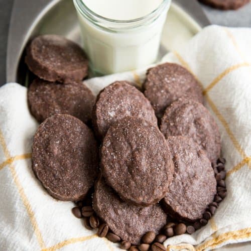 Chocolate Espresso Shortbread Cookies