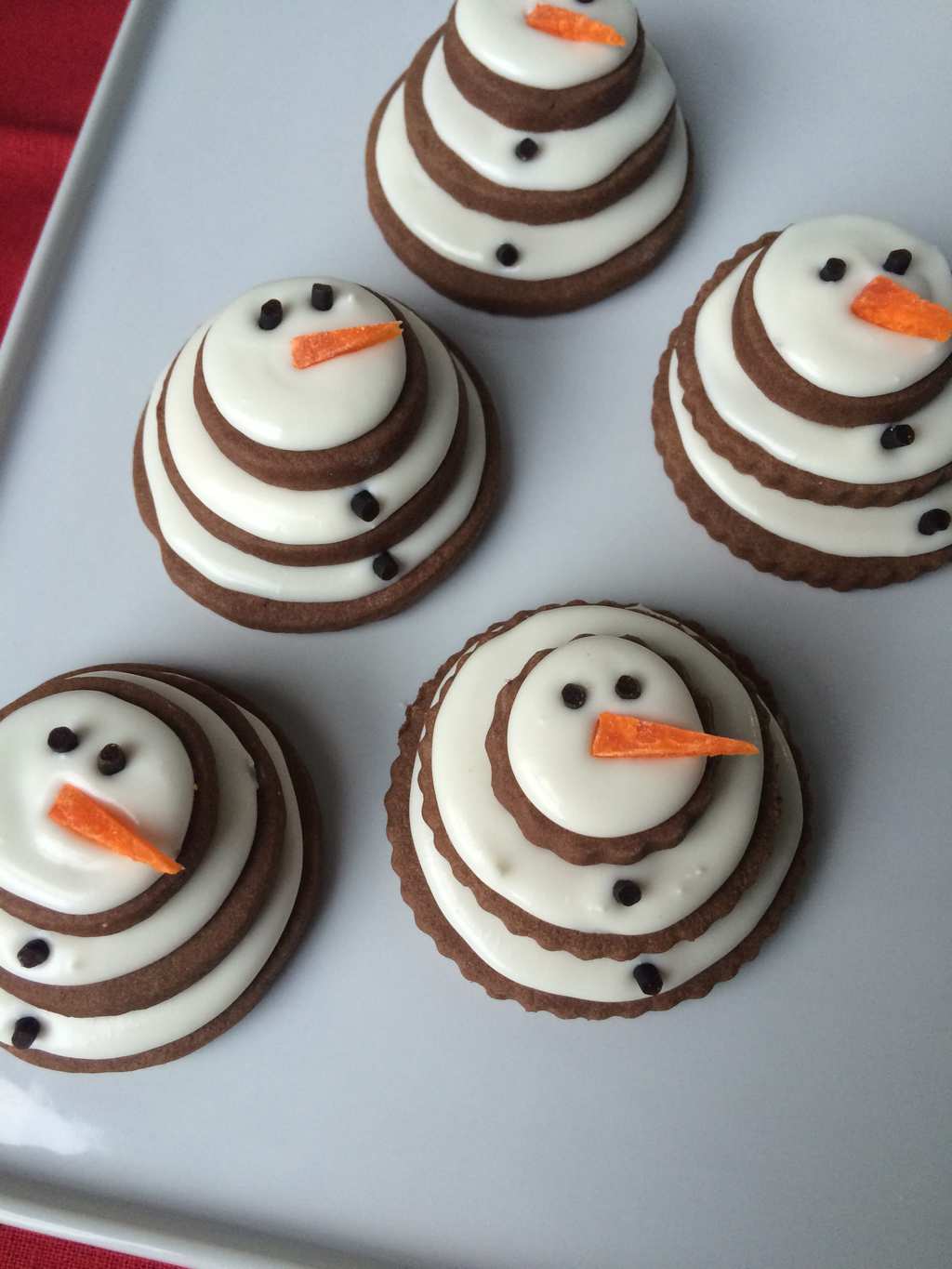 Chocolate Snowman Cookies
