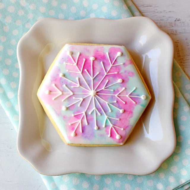 Watercolor Snowflake Cookies