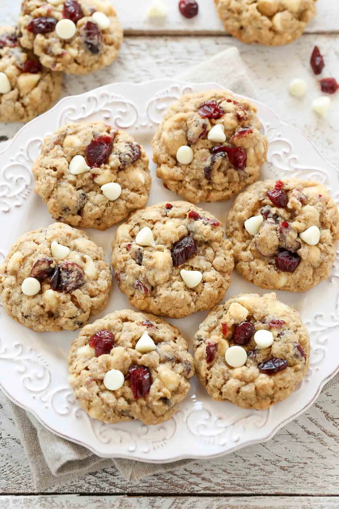 White Chocolate Cranberry Oatmeal Cookies
