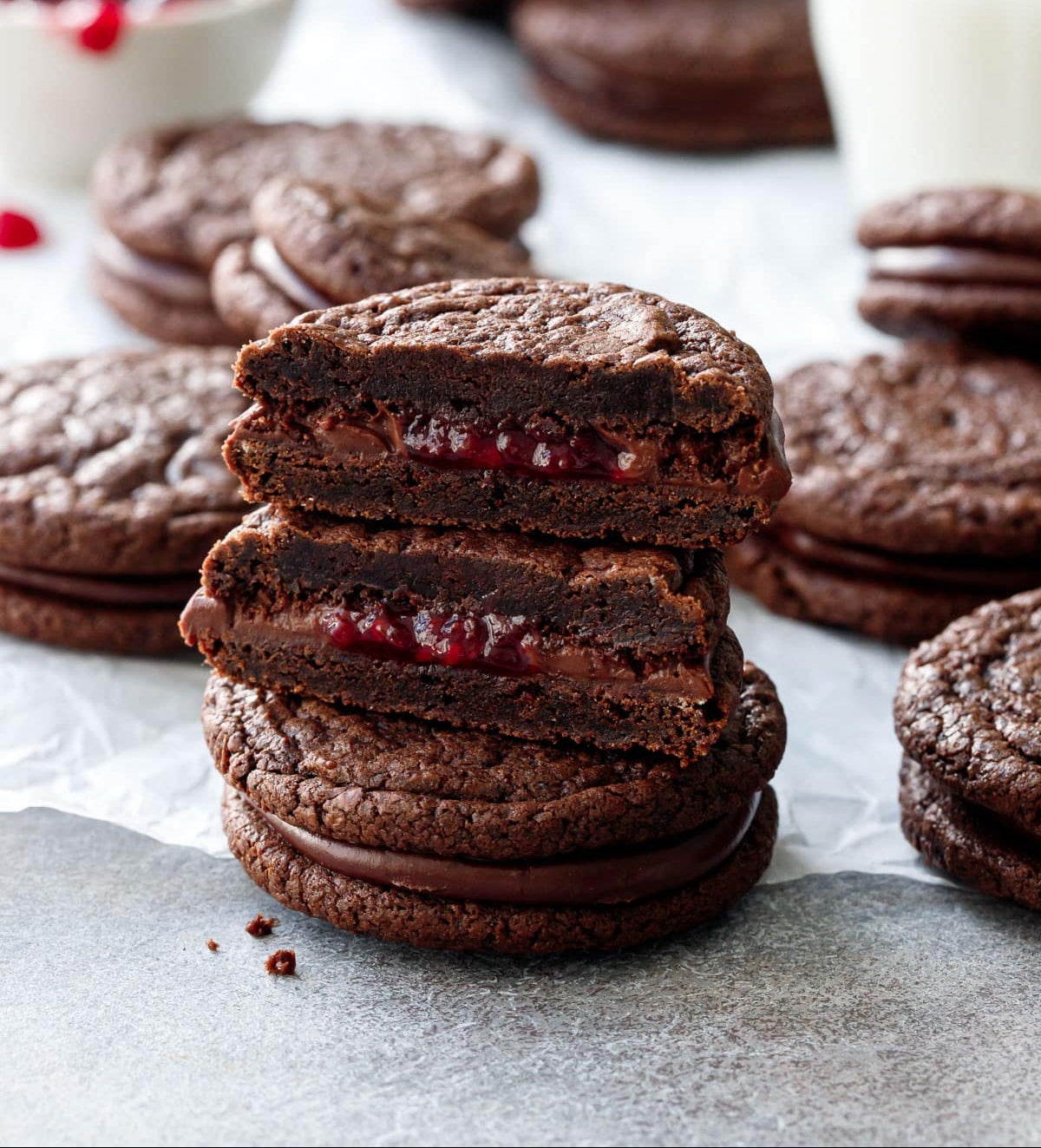 Chocolate Raspberry Sandwich Cookies