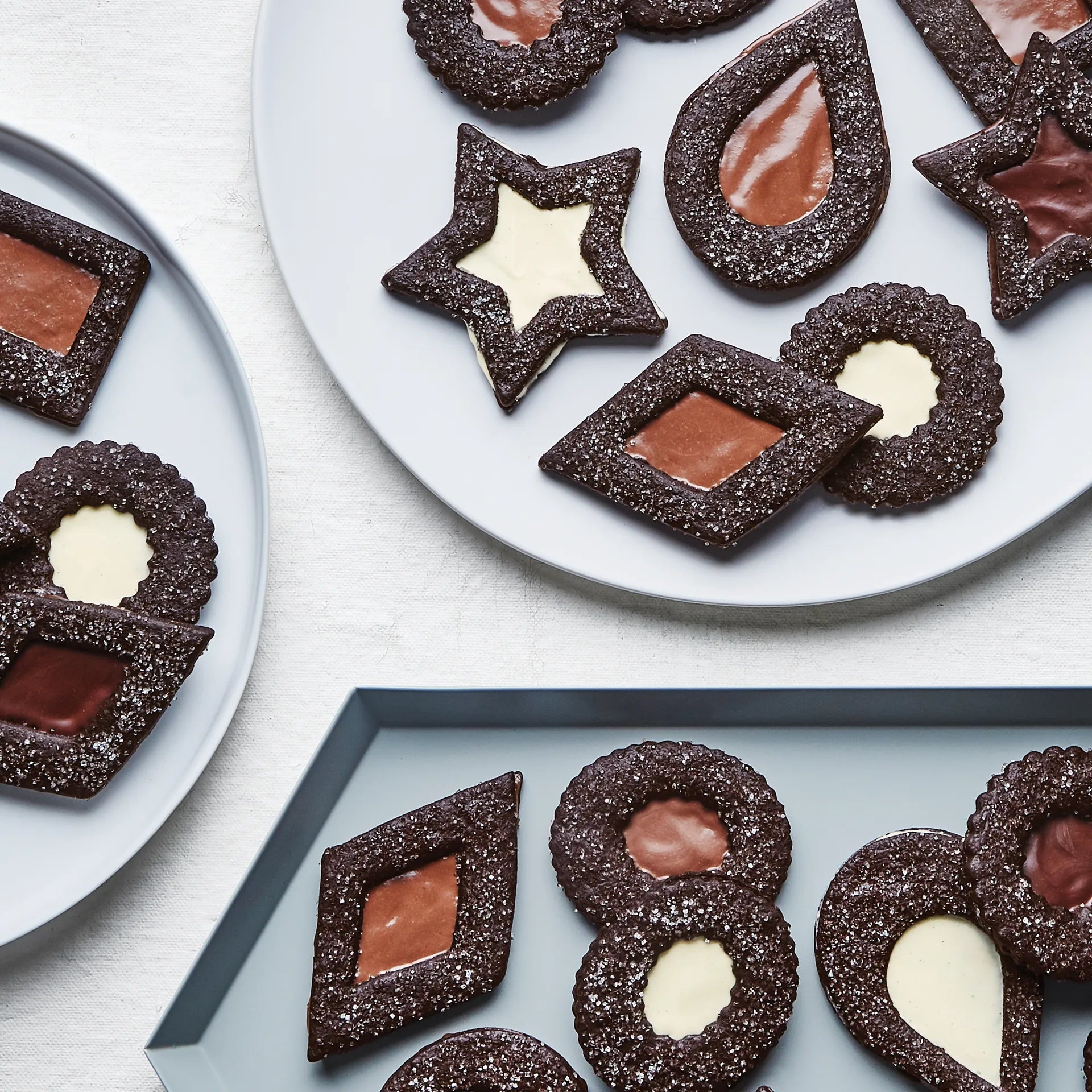 Chocolate-Tahini Linzer Cookies