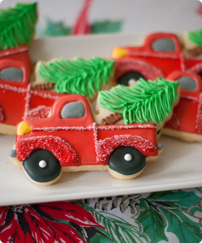 Red Truck & Christmas Tree Cookies